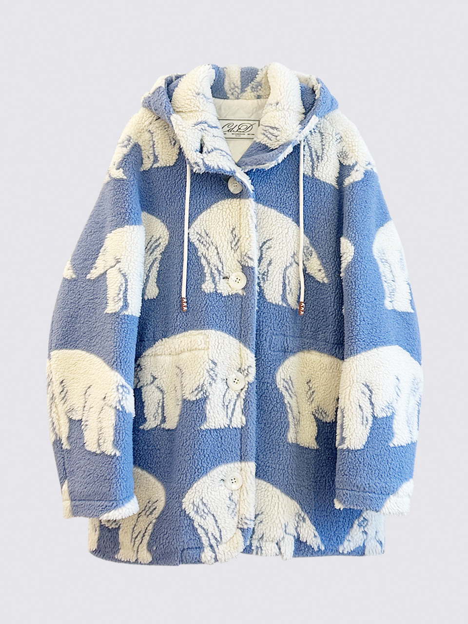 [-35%] Women polar bear fleece jumper_blue (리퍼브 할인)