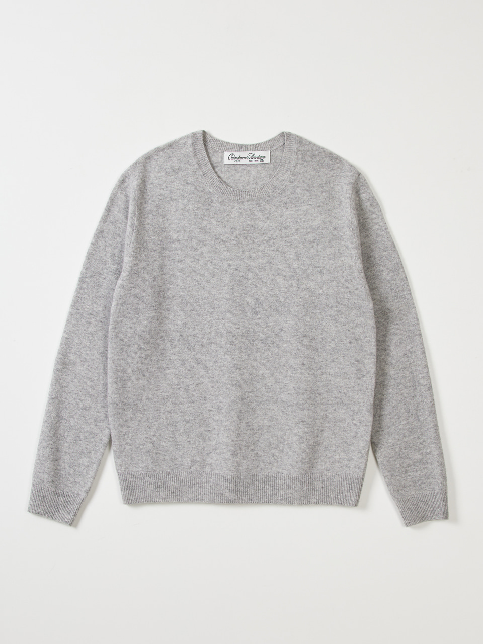 Crew-neck wool cashmere knitwear_light grey