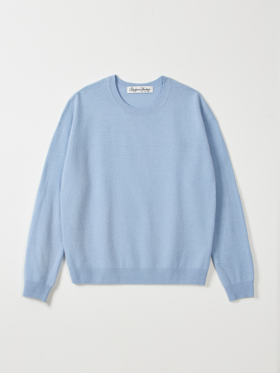 Crew-neck wool cashmere knitwear_sky blue