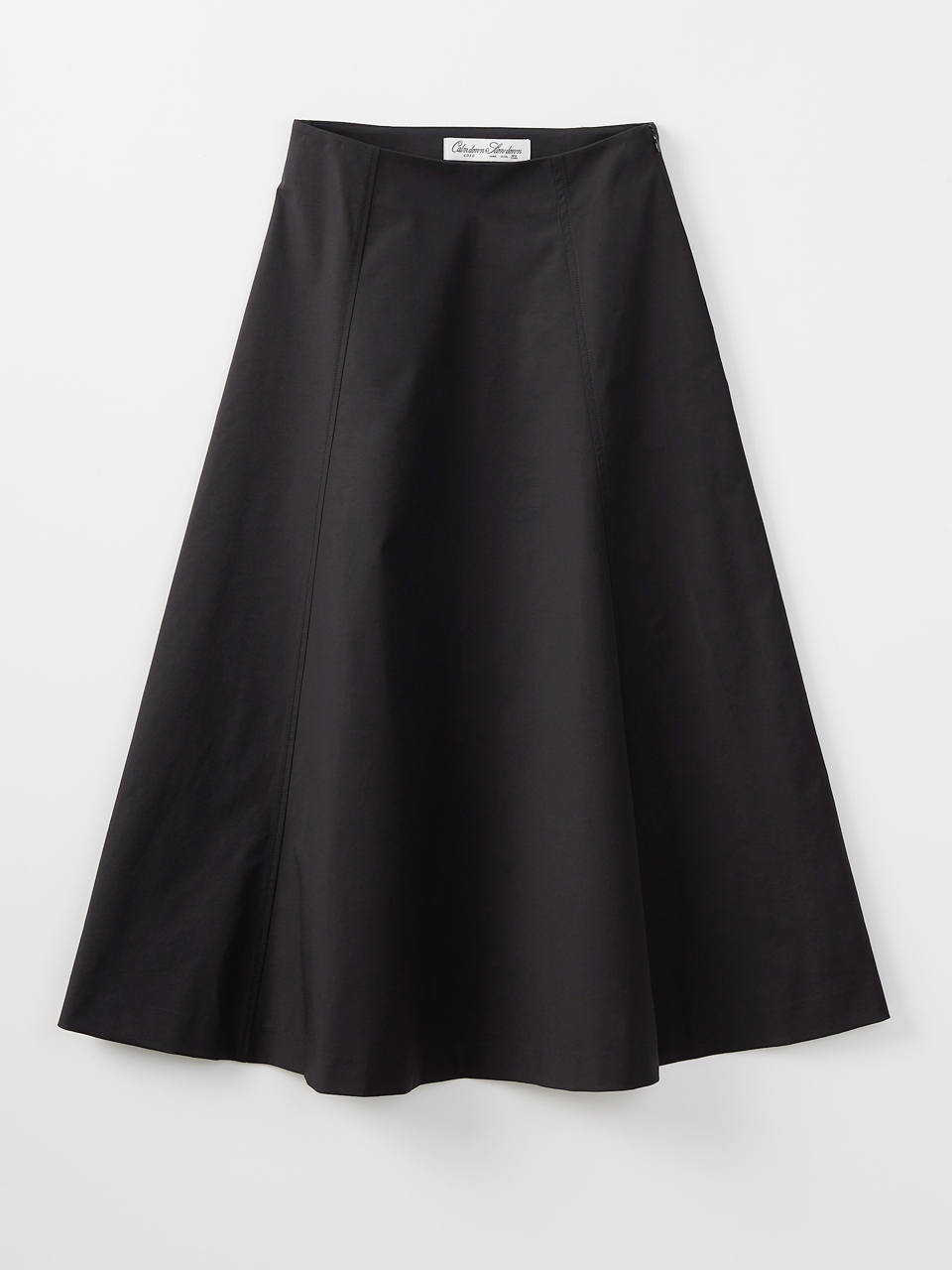 A-line flared maxi skirts_black