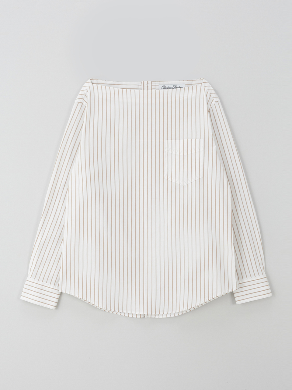 Classic boat-neck cotton shirts_stripe